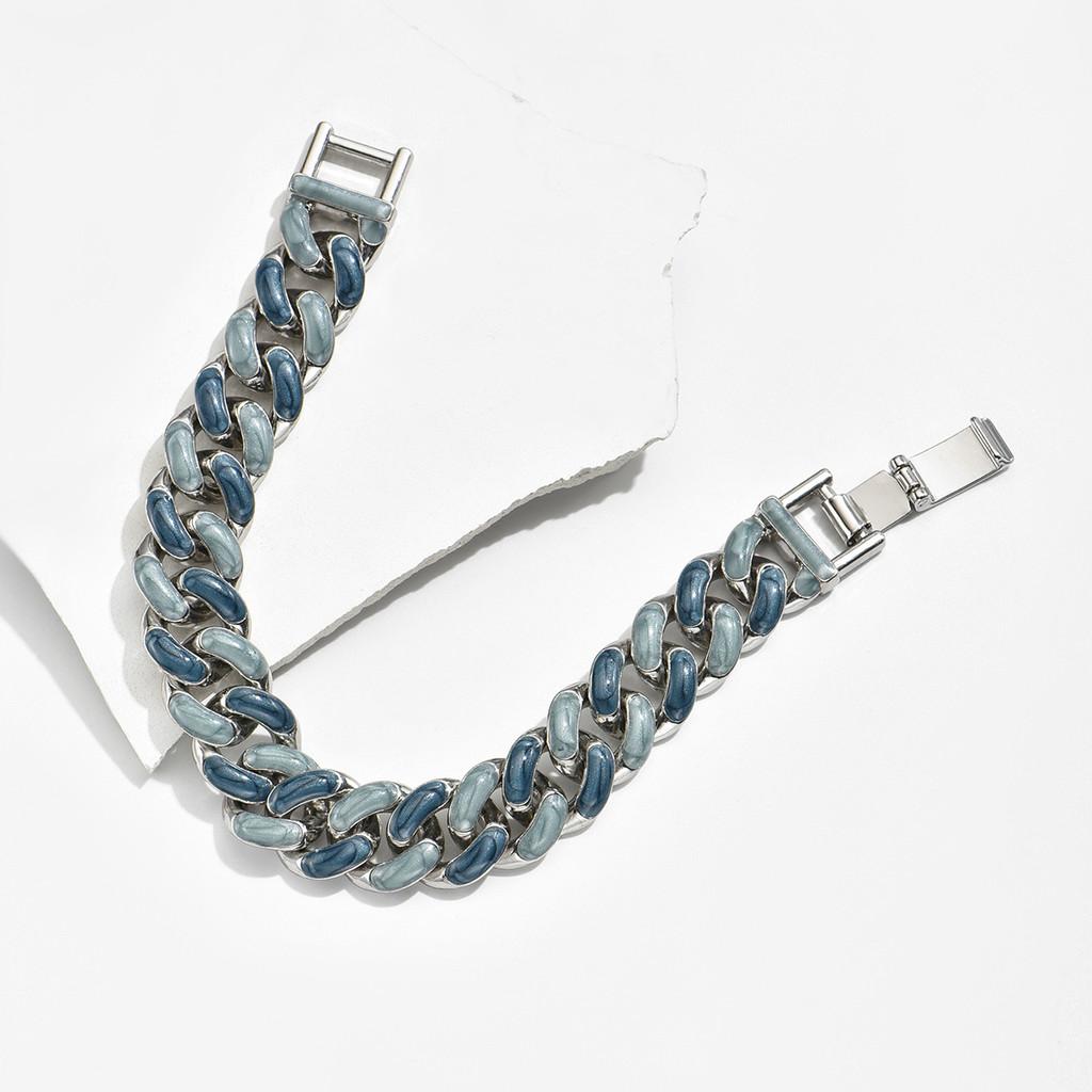 Korean Style Starry Sky Alloy Couple Bracelet With Geometric Design For Travel Gift