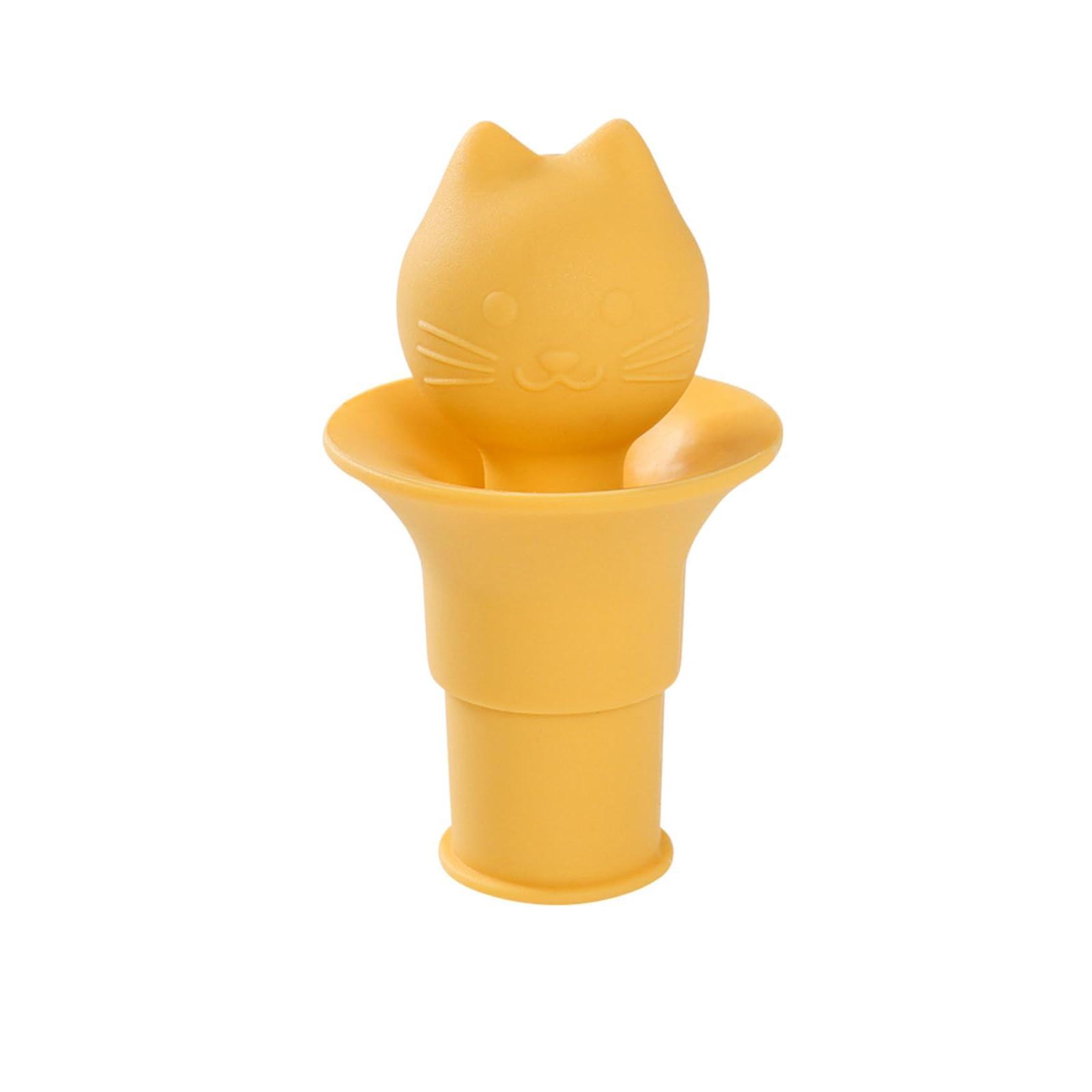 

Пробка для бутылки в виде кошачьей головы, 2-в-1, оригинальная пробка для вина и воронка в виде кошачьей головы, герметичное силиконовое уплотнение, многоразовый инструмент для хранения вина, масла, уксуса One Size