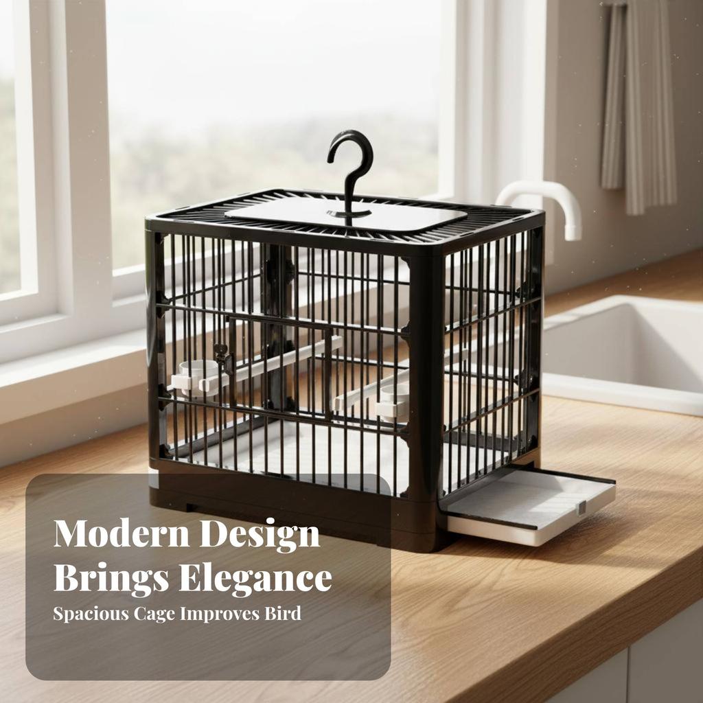 Parakeet Enclosure Easy to Clean Small Avian Enclosure Portable Avian Carrier Includes Accessories Portable Finch Carrier Sturdy