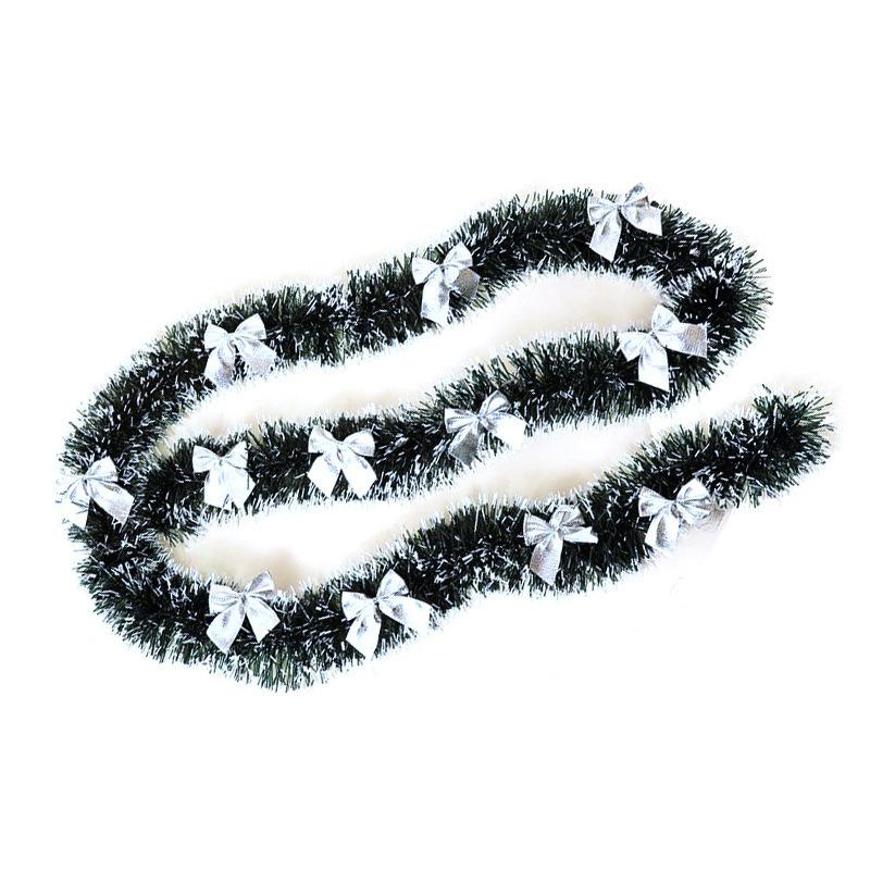 2M Weihnachts-Lametta-Bänder Grün Zuckerstangenband Girlande Weihnachtsbaum Hängeanhänger Bänder Kranzschmuck Party Heimdekoration