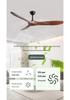 Variable Frequency Ceiling Fan with Light and Remote Control, Solid Wood Blades, for Living Room, Dining Room, Bedroom