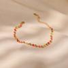 K Gold Plated Crystal Beaded Ethnic Bracelet For Women