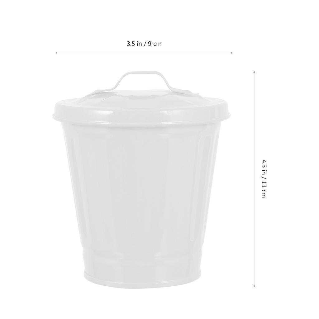 Creative Small Garbage Bin Desktop Trash Can Cute Covered Waste Container for Kitchen Bathroom Office Flower Pot Storage