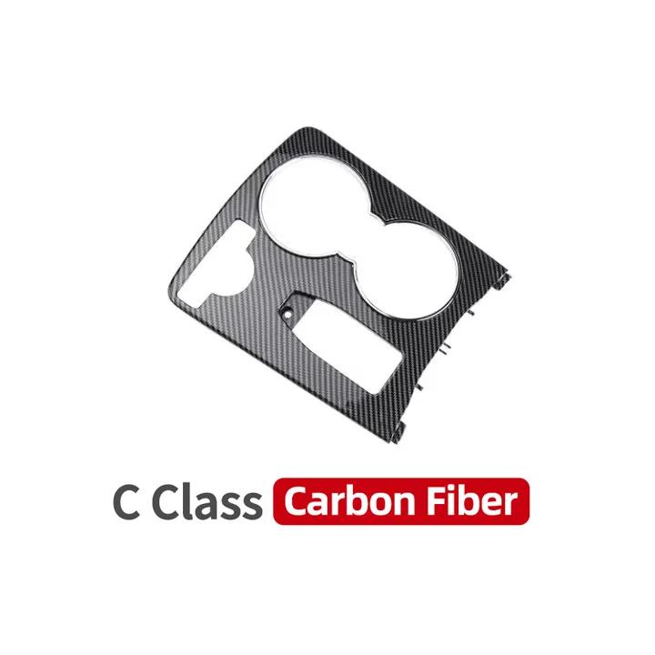 For Mercedes Benz C Class GLK W204 C204 X204 C200 C300 GLK260 Cup Holder Panel Trim Cover Interior Frame Decoration Carbon Fiber