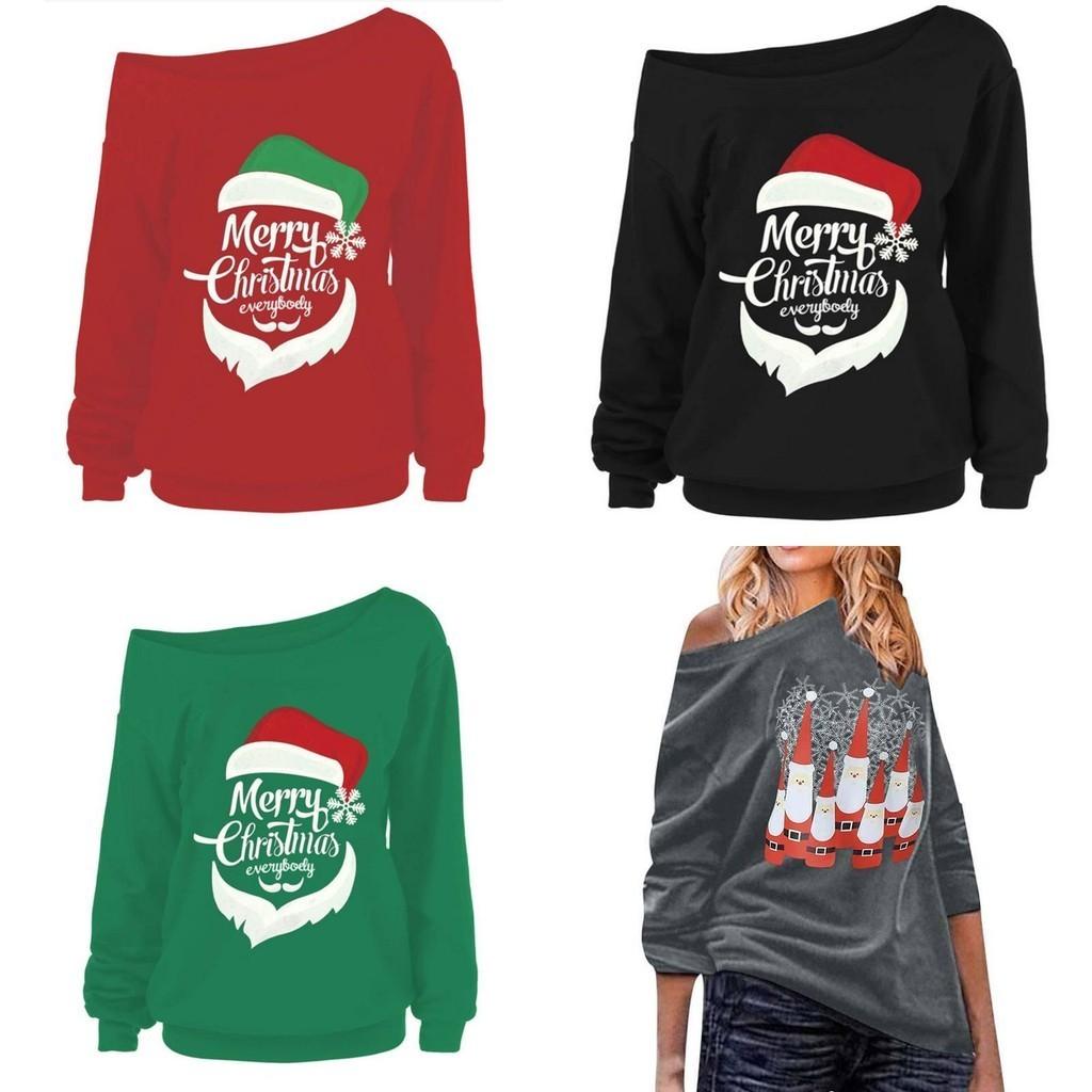 Stylish Women's Christmas Jumper Pullover Loose Fit Sweatshirt For Festive Seasons