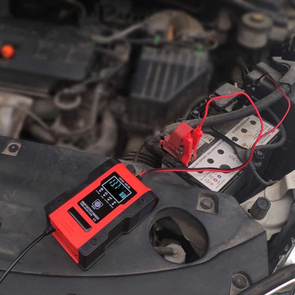 Car Battery Charger, 12V 7A   acid Batteries Charger, LCD Display Smart Battery Maintainer 7 Stages Trickle Chargers
