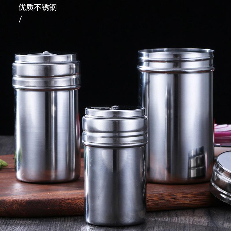 Stainless Steel Barbecue Seasoning Jar Sprinkling Bottle Kitchen Household Pepper Seasoning Box Jar Bottle Jar Commercial Salt Shaker