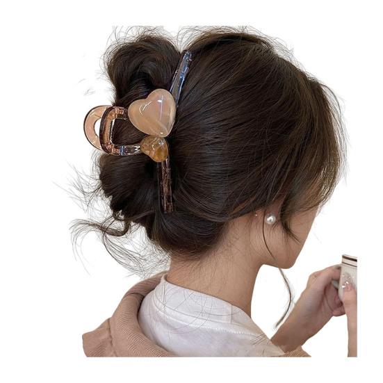 

Hair Claw Cartoon Bear Cat Biscuit Design No Pressure Strong Grip Hair Clip Large Size Back Head Shark Clip Hair Accessory E