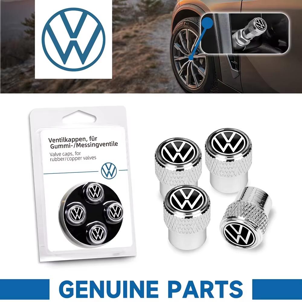 Für VOLKSWAGEN 4 Stück Auto Rad Reifen Ventilkappen Ventilschaft Auto Styling Für Volkwagen VW R-line GTI UPi Golf 7 Golf 8 Passat Jetta Toura