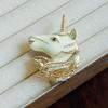 Unicorn Head and Chest Pin - Luxury and Niche Accessory for Pleated Blouses, with A Button That Cinches The Waist and Prevents Showing of The Back.