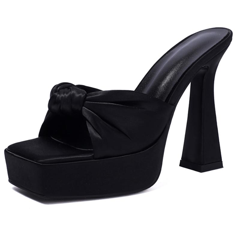 Sexy Women's Slippers Rose Green White Red Gold High Heels Platform Mules Summer Shoes 2025 Outdoor Slide Ladies Sandals Brand