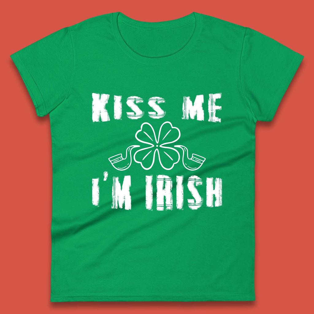Kiss Me I'm Irish St. Patrick's Day Womens T-Shirt Mens Tops Tees Unisex