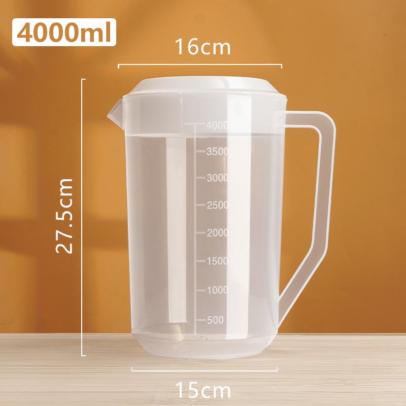 Large Capacity 5L Cold Water Pitcher, High Temperature Resistant, with Measuring Scale – Ideal for Milk Tea Shops and Tea Brewing.