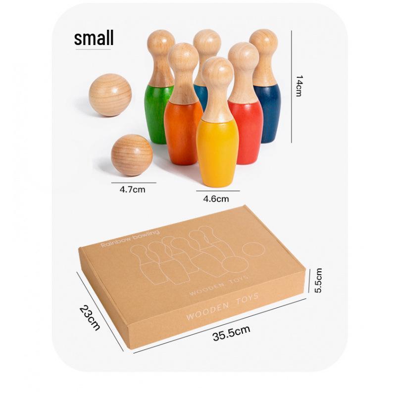 Educational Wooden Parent-Child Interaction Bowling Game for Early Childhood Development.