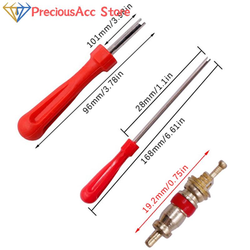 Tire Valve Core Removal Tools Wrench Plastic Handle Iron Plated Wrench Core Repair Hand Tool for Car Bike Bicycle Motorcycle