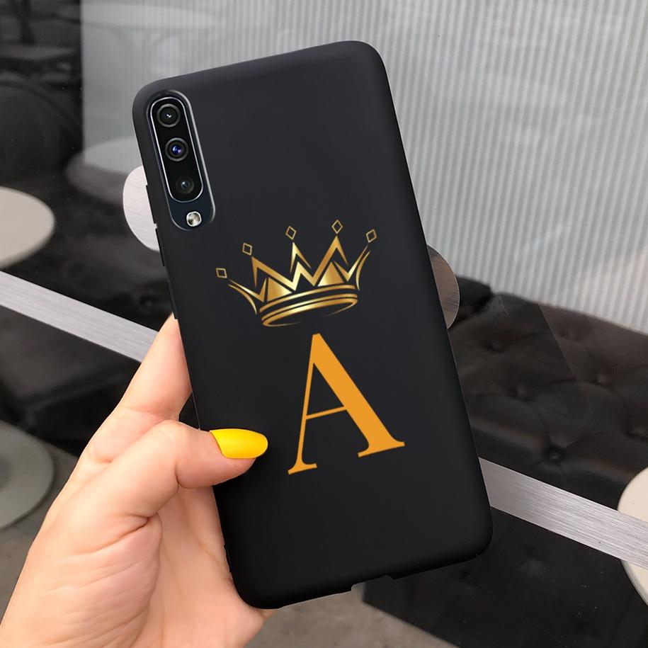 For Samsung Galaxy A50 A50S A30S Case Silicone Letters Crown Back Cover Phone Cases For Samsung A50 A 50 30 S A307F A507F Fundas