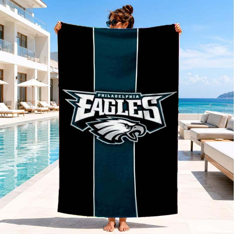 Asciugamano da Spiaggia Philadelphia Eagles, Asciugatura Rapida, Facile da Curare, Adatto Sia per il Fitness che per le Vacanze al Mare, Essenziale per lo Sport