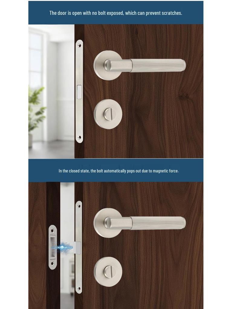 Zinc Alloy Split Handle Lock for Home, Hotel, and Bathroom Doors