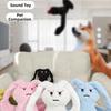 Long Eared Rabbits Pet Plush Toys Bite-Resistant Squeaky Dog Toys Dog Chew Toys  Interactive Play