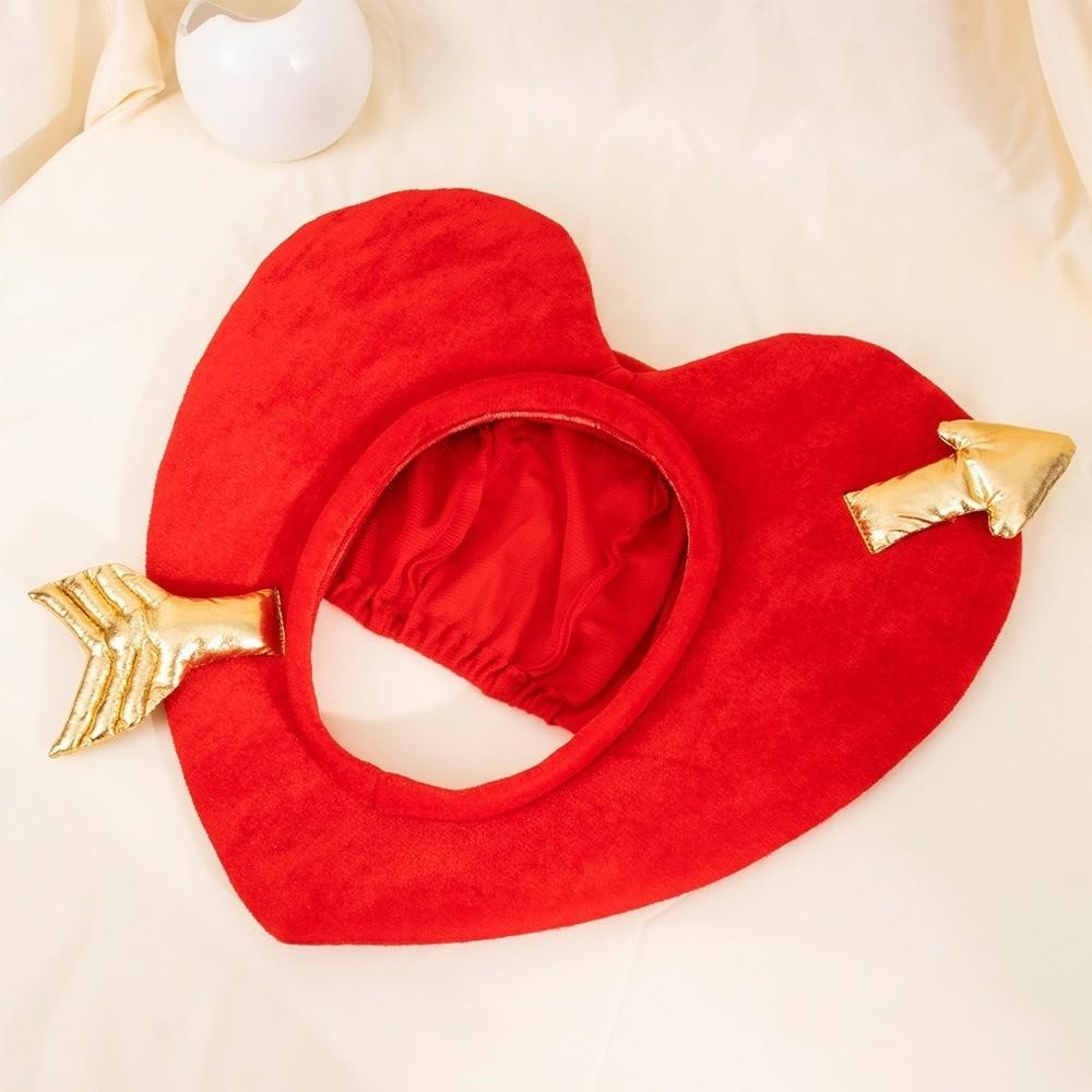 Red Cupid's Arrow Hat Warm Pullover Hat Kids Toys Gifts Heart Shaped Hat  Masquerade Party