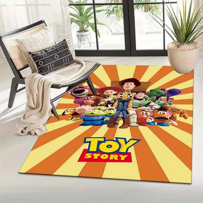 1pc Toy Story Pattern Area Rug Soft Flannel Floor Mat for Living Room, Office, Bedroom, Outdoor and Camping, Sofa Coffee Table Floor Mat, De