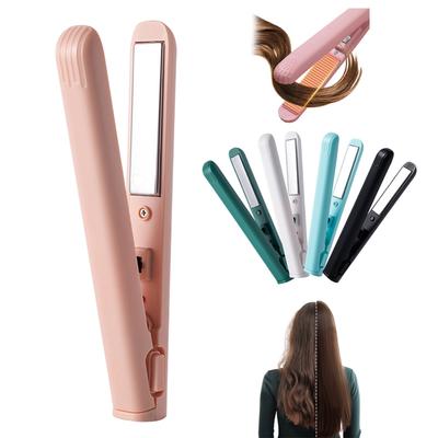 Portable USB Hair Straightener Fast Heating Electric Curling Iron Straight Curly Hair Bangs Mini Curling Wand Travel Women Hair Styling Tool