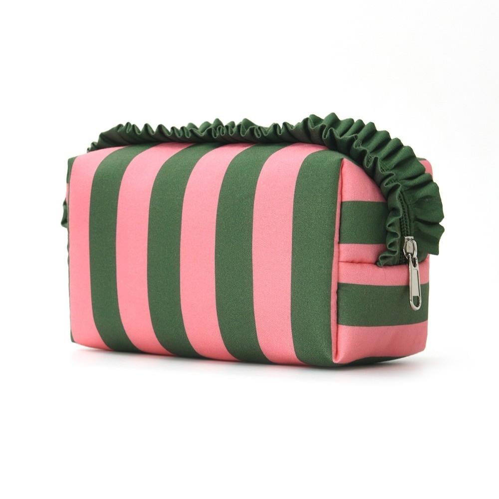 Large Capacity Cosmetic Bag Ruffle Travel Pouch Multipurpose Storage Bag Daily Use