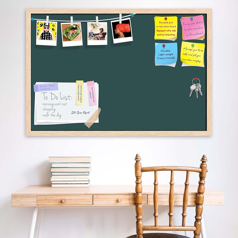 ArtzFolio Greys Family Dark Slate Gray Colour | Bulletin Board Notice Pin Board | Vision Soft Board Combo with Thumb Pus