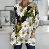 Plus Size Ladies V Neck Long Sleeve Pullover Soft Loose Tops For Daily Errands And Relaxation Wear