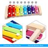 Bird Chicken Xylophone Toy Wooden Colorful Hanging Suspensible Bird Cage Accessories Musical Toy with 8 Keys Bird Training Play