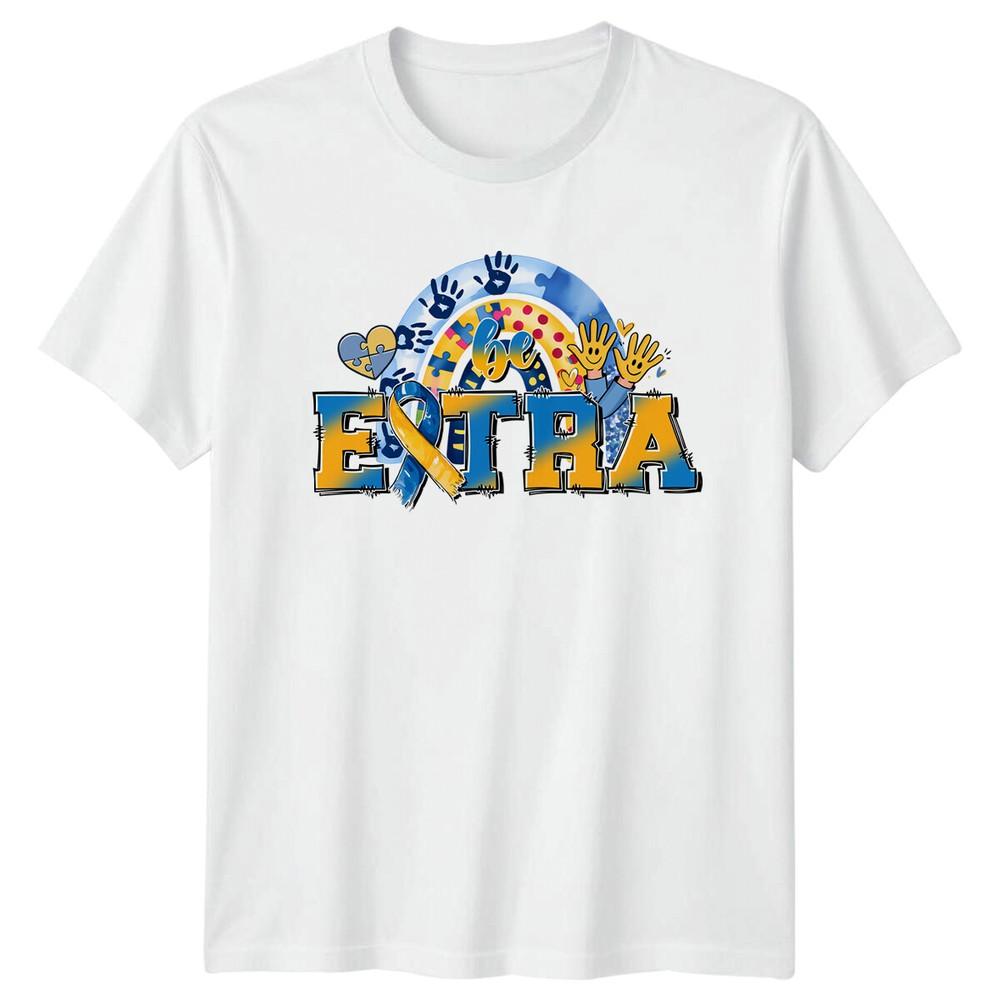 Autism Awareness Be Extra Graphic TShirt Puzzle Rainbow Support Tee S