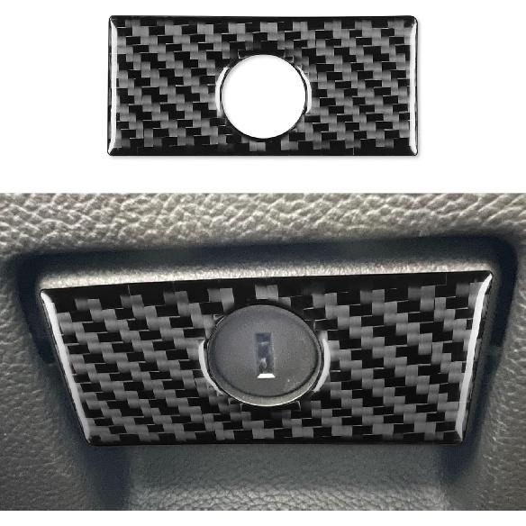 2pcs Radio Console Panel Carbon Fiber Sticker Cover Kit AC Button Frame for Infiniti G37 2008-2013 G35 2007-08 G25 2011 2012 Q60 2014 2015 (Style B)