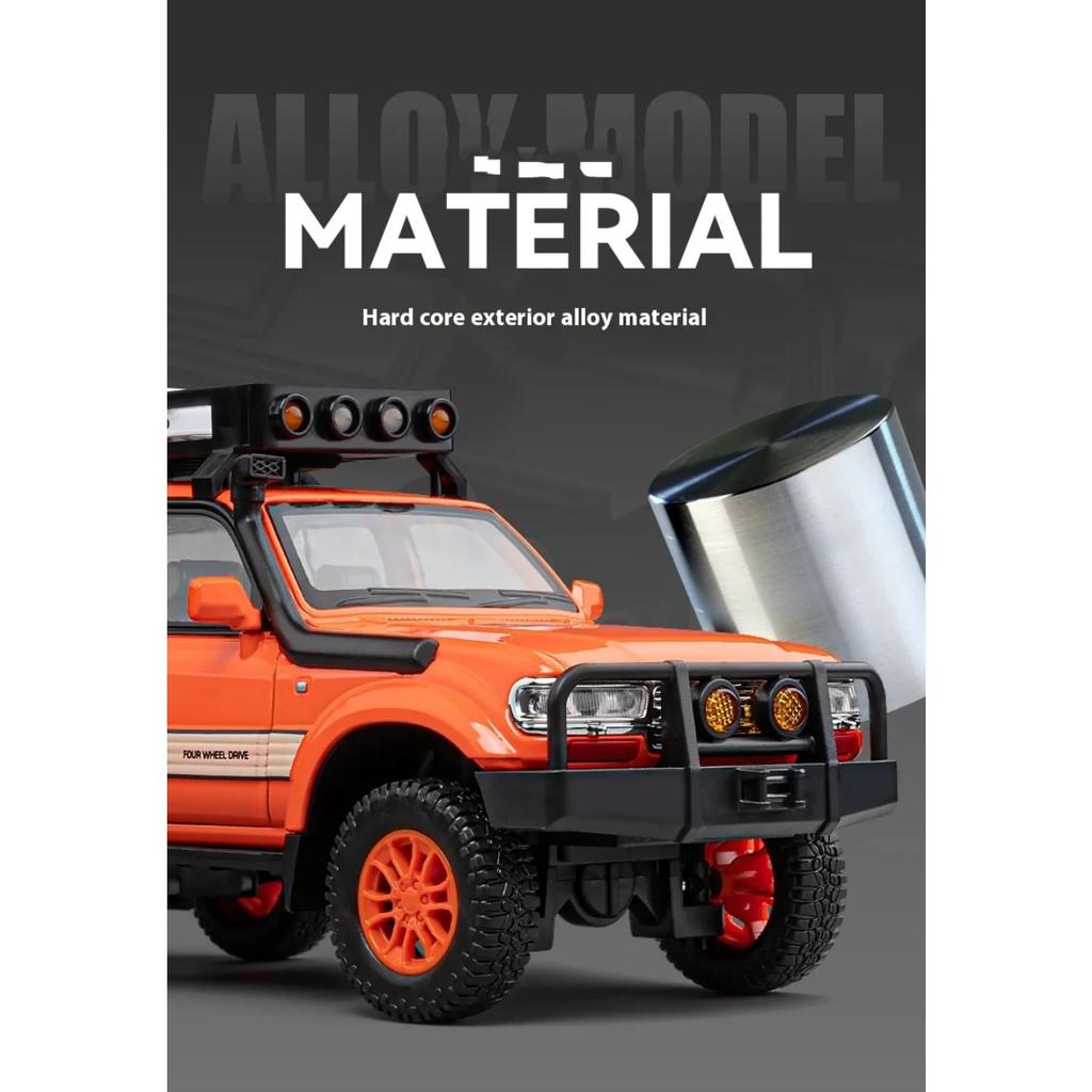 1/24 Scale Toyota LC80 Off-road Vehicle Alloy Car Model Diecast Toy Ornament Gift Souvenir Collectible