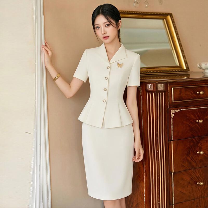 Elegant Women s Short Sleeve Business Suit Set L