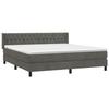 3131148 vidaXL Lit à sommier tapissier et matelas Gris foncé 160x200cm Velours