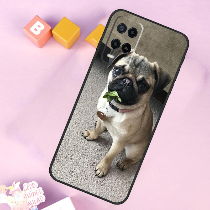 Cute Pug Dog Case For Oppo A6 A5 Pro A15 A16 A76 A96 A17 A57 A98 A58 A78 A18 A38 A54 A74 A94 A40 A60 A80