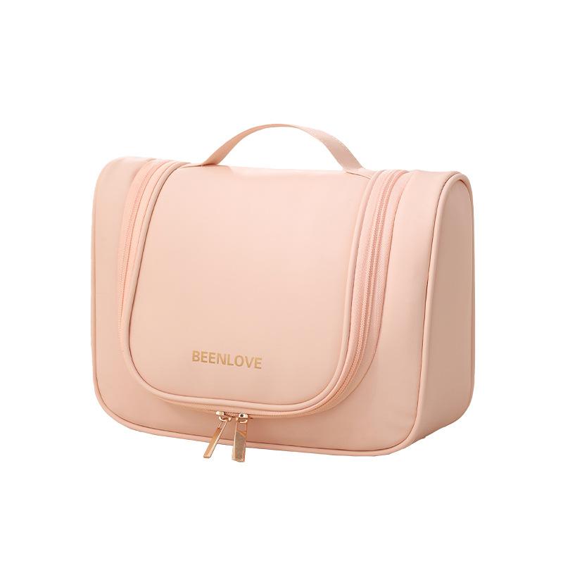 Hanging Fashion Cosmetic Case Waterproof Makeup Bag Zipper Closure Soft Handle Durable Large Capacity Pouch with Hook