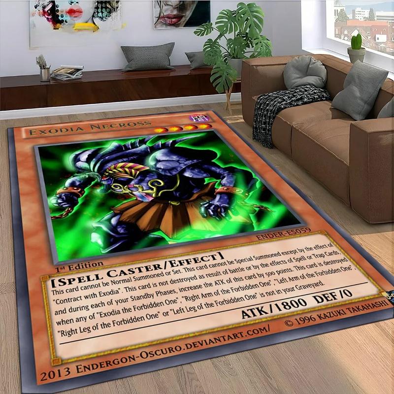 27 Stil Yu-Gi-Oh Karten Teppich für Wohnzimmer Heimdeko Schlafzimmer Bettseite Rutschfest Bereichsteppiche Maschinenwaschbare Fußmatte Türvorleger