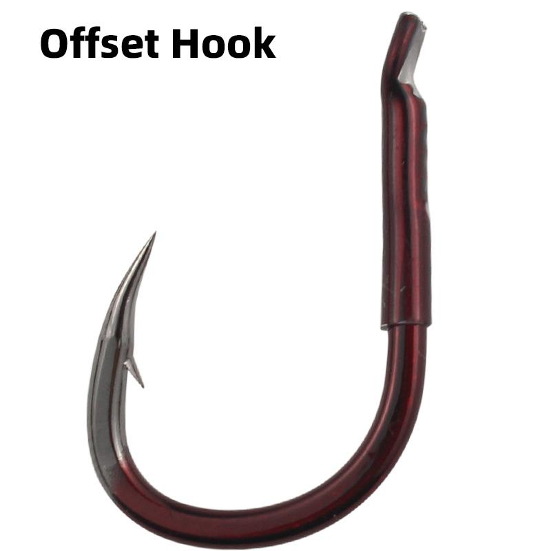 

Гигантские рыболовные крючки Premium Bone Spur, усиленные прямые и офсетные крючки для ловли черного карпа, огромные объекты, помечающие пруды для разведения рыбы яркими кровавыми бороздками 15