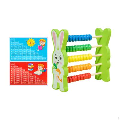 5-Reihiges Holzabakus für Kinder Zählwerkzeug Addition Subtraktion Mathe Lernrahmen