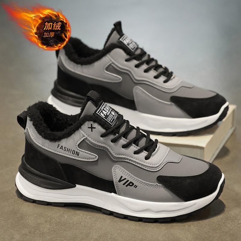 Men's shoes winter velvet sports shoes men's trend versatile thick-soled thickened warm cotton shoes casual men