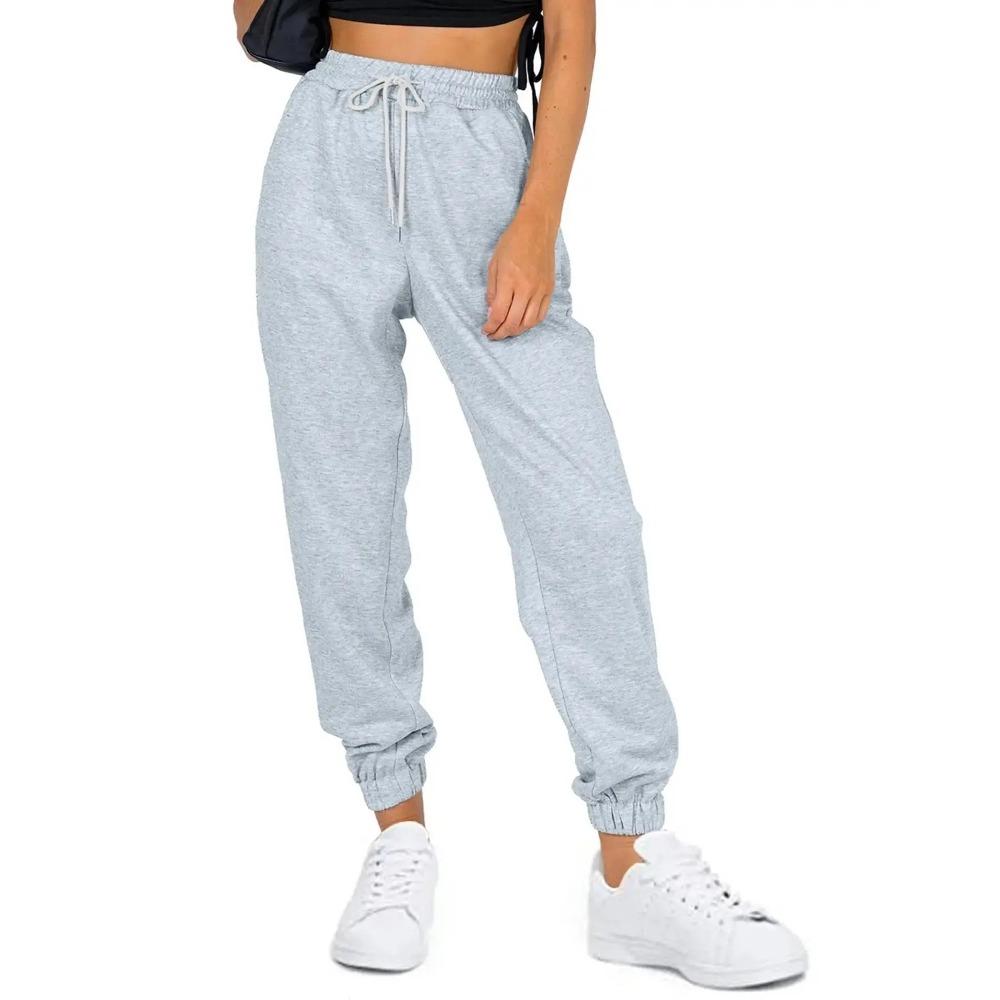 Solid Color Women Pants Pocket Long Women's Cinch Bottom Sweatpants High Waisted Athletic Joggers
