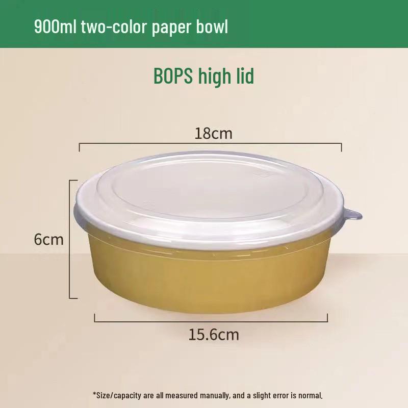 Kraft Paper Disposable Bowl - Ideal for Rice, Salad, Lunch, Takeout, Fast Food, and Fruit.