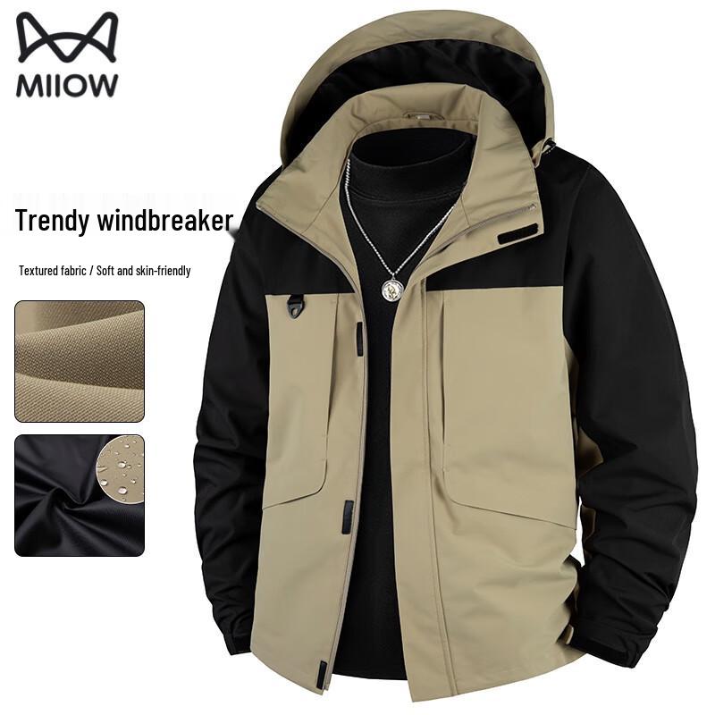 MiiOW Men s Detachable Hooded Windproof Sport Jacket L(175/92A)
