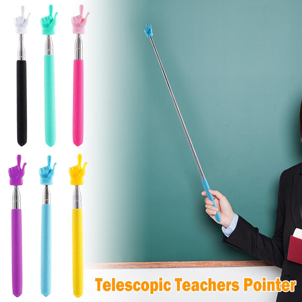 Colorful Finger Design Retractable Teacher Pointer Anti-slip Handle Teaching Guide Pointer Teaching Stick Whiteboard Pointer