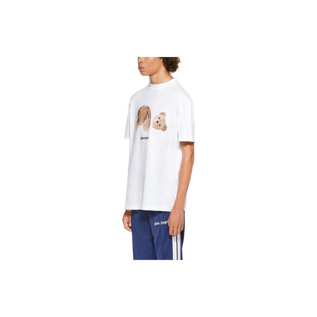 T-shirt a maniche corte con orso Palm Angels Bianca Uomo Top PMAA001R21JER0010160