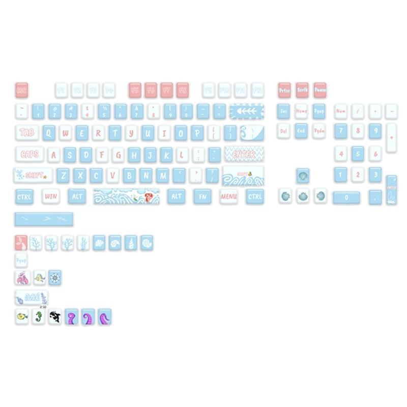 

125 клавиш PBT колпачки DYESUB MDA Profile маленький набор колпачков для механической клавиатуры CherryMXSwitch синие колпачки