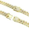 Bracciale Collana Trendy a Catena Cubana 14mm in Lega di Zinco e Strass - Stile Hip-Hop