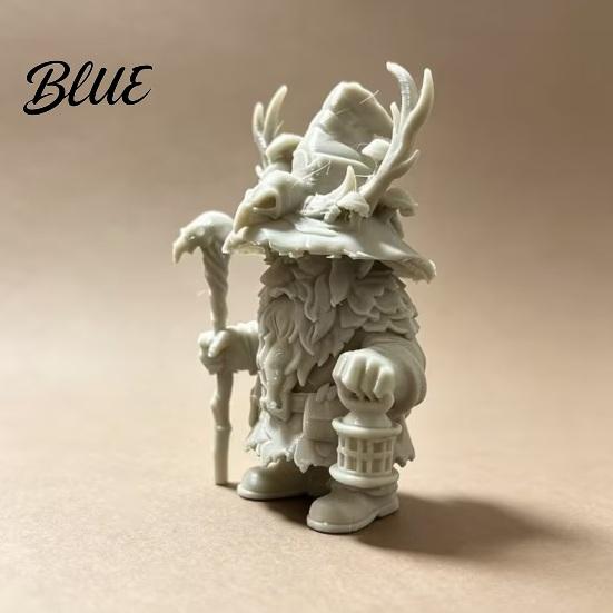 DIY Hand-coloring Decoration Kit Dwarf Wizard Figurine, 3D Printed Fantasy Mage Statue, Forest Sorcerer Decor Creative Hand-painting Craft for