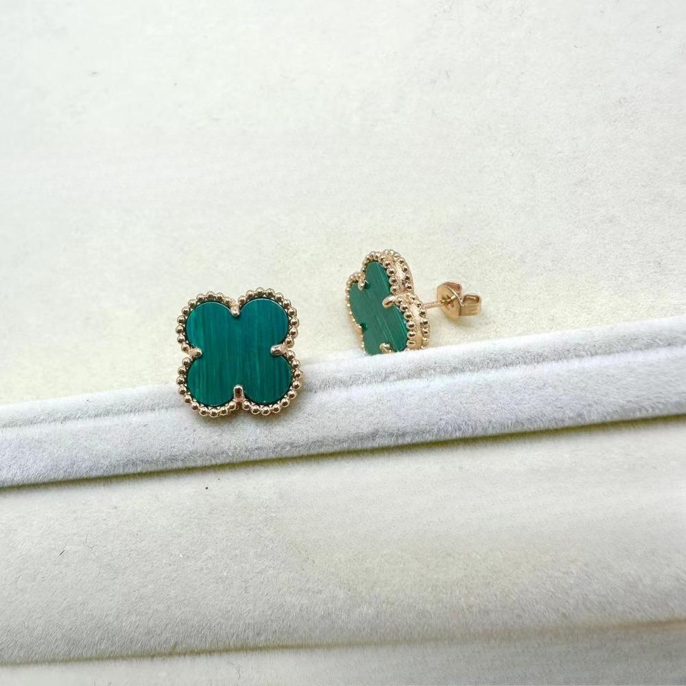 High-End Klassische Vierblattklee-Ohrringe für Damen, Roter Chalcedon High-End Damenohrringe